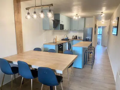 Cuisine ou kitchenette dans l'établissement Blue ocean