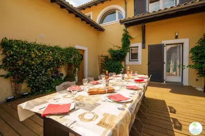 Plan de l'établissement Villa avec Piscine Parentis en Born 13 personnes