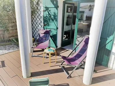 Plan de l'établissement Appartement cosy, 4 pers, proche plages et centre, BBQ, parking, Wifi inclus - FR-1-239-943