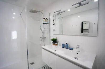 Salle de bains dans l'établissement Escapade Ocean