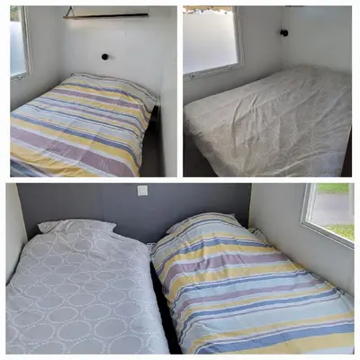 Un ou plusieurs lits dans un hébergement de l'établissement Mobilhome 6 personnes 32m2