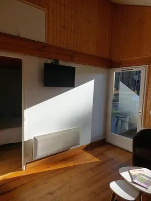 Télévision ou salle de divertissement dans l'établissement Gite vert