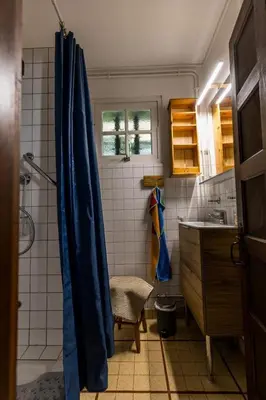 Salle de bains dans l'établissement Gite des granges