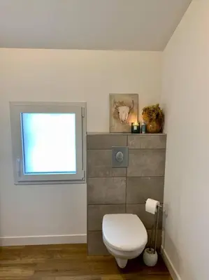 Salle de bains dans l'établissement La Rose Trémière