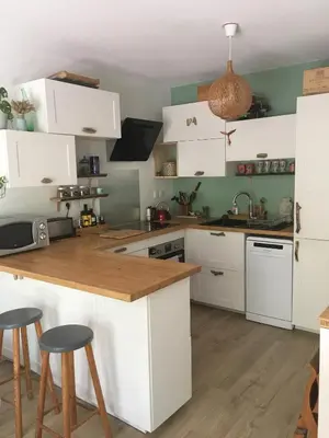Cuisine ou kitchenette dans l'établissement Charmant appartement 42m2 pour location de vacances Seignosse