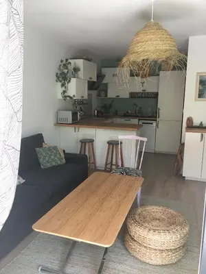 Cuisine ou kitchenette dans l'établissement Charmant appartement 42m2 pour location de vacances Seignosse