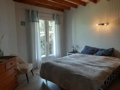 Un ou plusieurs lits dans un hébergement de l'établissement Maison 4 chambres avec jardin clos, proche plage et centre, à Vieux-Boucau - FR-1-239-964