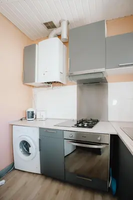 Cuisine ou kitchenette dans l'établissement Coquillages et crustacés, Netflix baignoire îlot chez Ivona Vacances