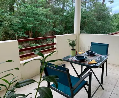Balcon ou terrasse dans l'établissement Studio à côté du lac avec terrasse