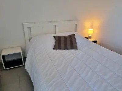 Un ou plusieurs lits dans un hébergement de l'établissement La Cabane Fournier 10 min a pied de Mimizan plage et commerce