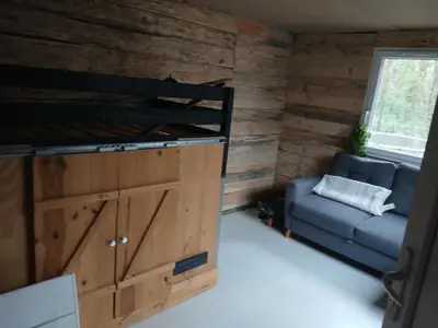 Un ou plusieurs lits dans un hébergement de l'établissement Maison 85m2 calme vue sur forêt