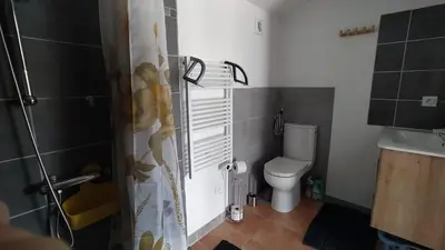 Salle de bains dans l'établissement 2 Maisons de 3 et 2 chambres avec grande piscine commune