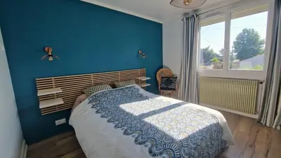 Un ou plusieurs lits dans un hébergement de l'établissement Maison proche du centre de La Hume Gujan-Mestras
