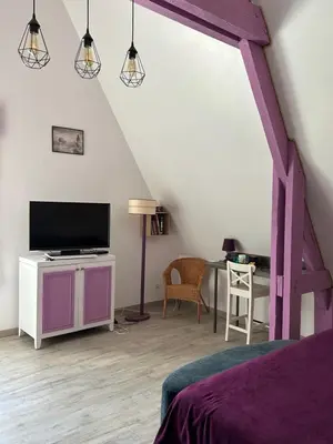 Télévision ou salle de divertissement dans l'établissement Le Montmieri