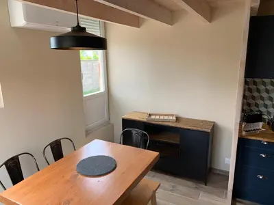Cuisine ou kitchenette dans l'établissement Les gites du canal