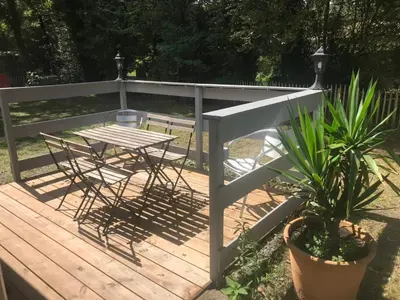 Balcon ou terrasse dans l'établissement La petite maison au chêne