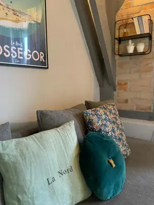 Coin salon dans l'établissement Domaine Au Bon