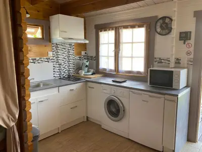 Cuisine ou kitchenette dans l'établissement Chalet