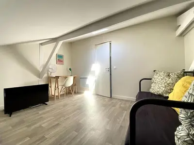 Coin salon dans l'établissement Agréable villa à Pyla plage
