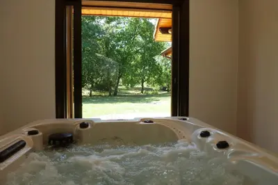 Plan de l'établissement Chalet en forêt landaise avec jacuzzi dintérieur