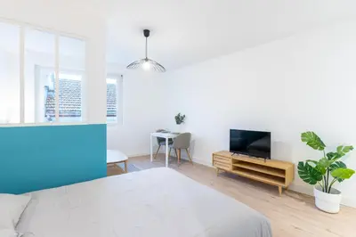 Télévision ou salle de divertissement dans l'établissement Le Cocon, Dax, Studio cœur de ville