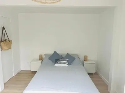 Un ou plusieurs lits dans un hébergement de l'établissement Biscarrosse Lac - Maguide -Modern Chalet