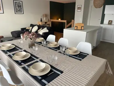 Restaurant ou autre lieu de restauration dans l'établissement Vue Mer - Au Coeur de Contis Plage