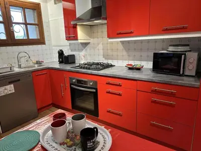 Cuisine ou kitchenette dans l'établissement Le zihans