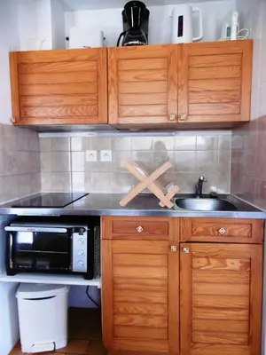 Cuisine ou kitchenette dans l'établissement Les aubepines