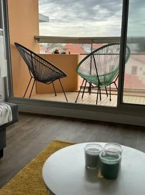 Balcon ou terrasse dans l'établissement Cap Ocean Appartement T2 cosy avec balcon à 1 min de l'océan