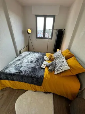 Un ou plusieurs lits dans un hébergement de l'établissement Cap Ocean Appartement T2 cosy avec balcon à 1 min de l'océan