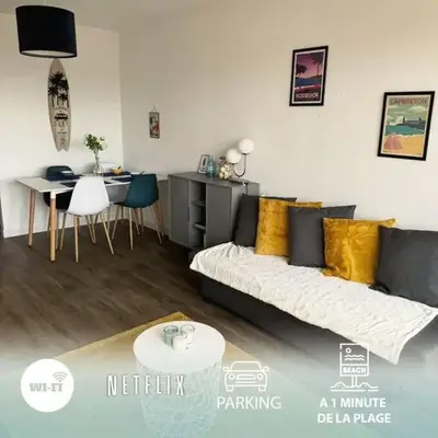 Cap Ocean Appartement T2 cosy avec balcon à 1 min de l'océan