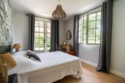 Un ou plusieurs lits dans un hébergement de l'établissement Appartement pour 6 personnes- Villa LOU BOUSQUET étage