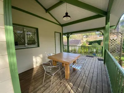 Balcon ou terrasse dans l'établissement La Landaise au golf de Biscarosse