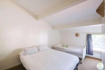Un ou plusieurs lits dans un hébergement de l'établissement Biscarrosse Lac- Joli duplex 6 personnes proche du lac