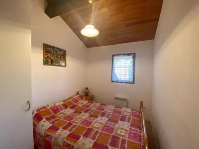 Un ou plusieurs lits dans un hébergement de l'établissement Villa patio cosy à Capbreton, proche port et centre, avec grande terrasse et parking privé - FR-1-413-233