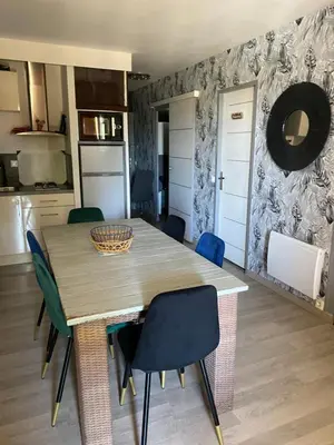 Cuisine ou kitchenette dans l'établissement Appartement mimizan plage