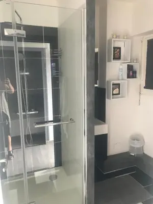 Salle de bains dans l'établissement Appartement mimizan plage