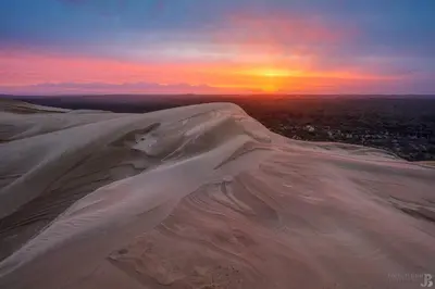 Lever ou coucher de soleil vu de le camping ou à proximité
