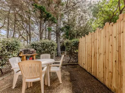 Jardin de l'établissement Maison près plage, terrasse, barbecue, Biscarrosse - FR-1-521-234