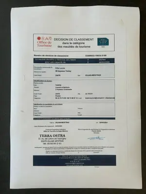 Certificat, récompense, panneau ou autre document affiché dans l'établissement VILLA LAUNA GUJAN