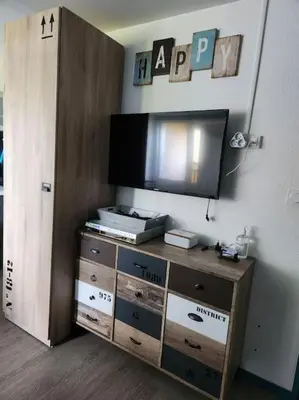 Télévision ou salle de divertissement dans l'établissement Biscarrosse - Plage à 300m Superbe appart. 4 Pers