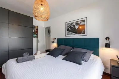 Un ou plusieurs lits dans un hébergement de l'établissement Villa Terrama Capbreton