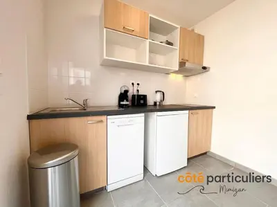 Cuisine ou kitchenette dans l'établissement Au Soleil Couchant - Apt T3 à 800m de l'Océan