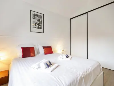 Un ou plusieurs lits dans un hébergement de l'établissement Villa calme avec piscine entre Pays Basque et Sud Landes