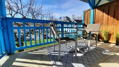 Balcon ou terrasse dans l'établissement T2 4 couchage à 2 pas du bassin
