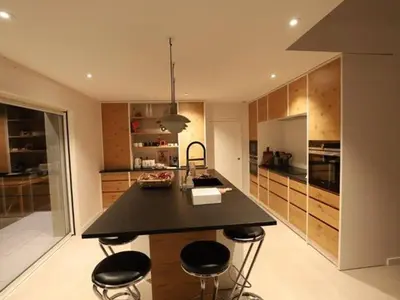 Cuisine ou kitchenette dans l'établissement Villa climatisée pour 10 pers. à Soustons avec piscine chauffée - FR-1-379-169