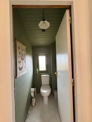 Salle de bains dans l'établissement Le Lodge de l'océan - Maison familiale en bois neuve - Piscine chauffée