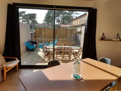 Balcon ou terrasse dans l'établissement A louer maison à Mimizan plage chez benoit