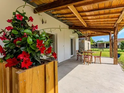 Balcon ou terrasse dans l'établissement Maison mitoyenne 4 pers., animaux acceptés, terrasse à Sanguinet - FR-1-521-239